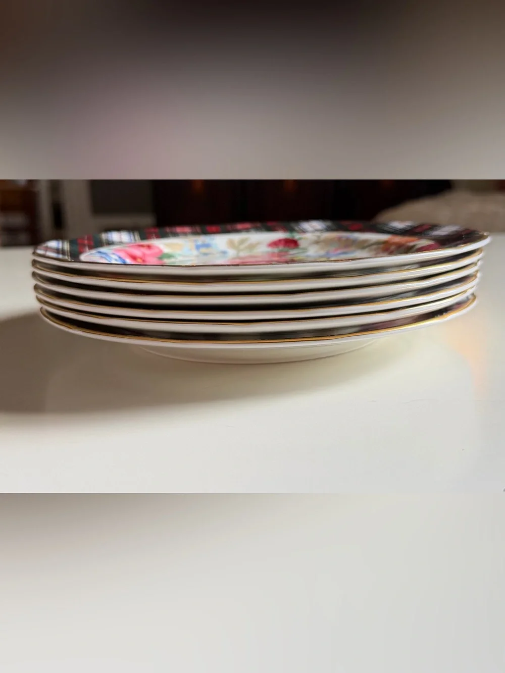 Ralph Lauren Hampton Floral Wedgwood Bone China Plates Set of 6